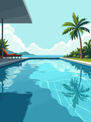 roof-top glassed pool, with glassed bottom 