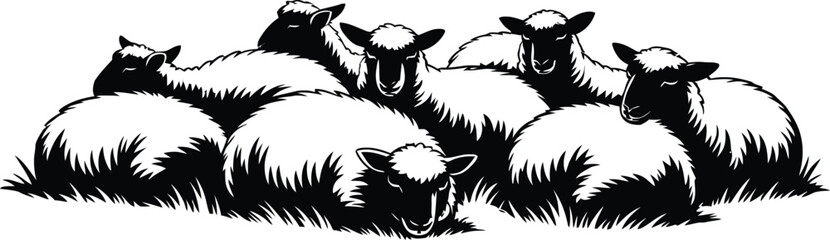 Vector black silhouette of a animals on a white background