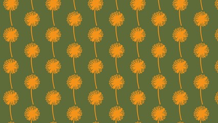 vector seamless dandelions pattern multicoloured