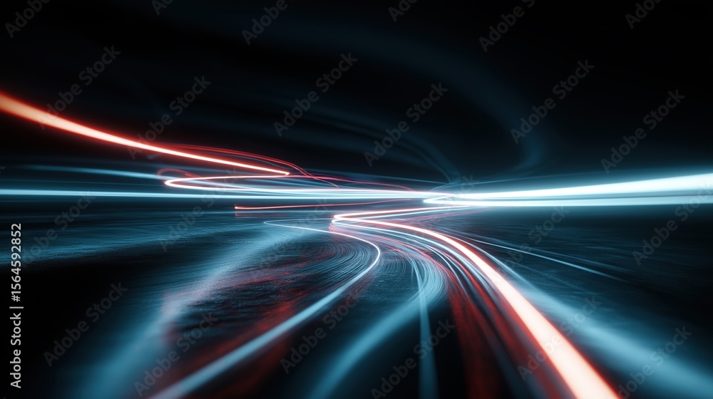 Poster dynamic light trails in motion