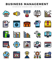 Set of Business Management Icons Lineal Color icons collection.