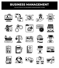 Collection of 25 Business Management Icons: Streamline Your Business Strategy