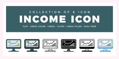 Pack of 6 Vector income icon