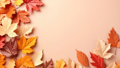 Colorful autumn leaves falling in a natural setting captured in soft light aesthetic composition seasonal vibes