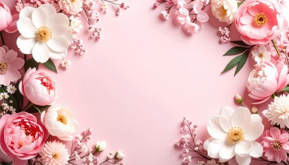 Floral arrangement display indoor setting image of pink and white flowers soft background aesthetic perspective nature and beauty theme