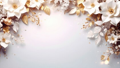 Elegant floral arrangement wedding celebration digital background soft light aesthetic romantic design