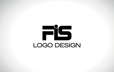 Obraz premium Modern FIS monogram logo in black, ideal for software firms, startups, or fintech branding with a sleek style.