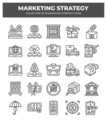 Collection of 25 Marketing Strategy Icons: Plan. Growth. and Success