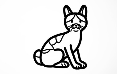 Bobtail Cats in Isolate Blue color Background – Domestic and Cute Pet Portraits
