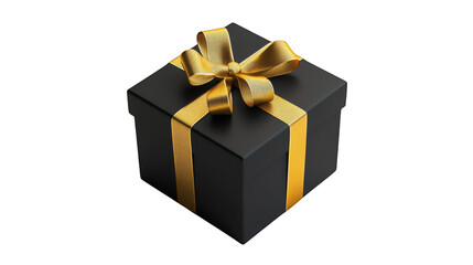 golden gift box with ribbon