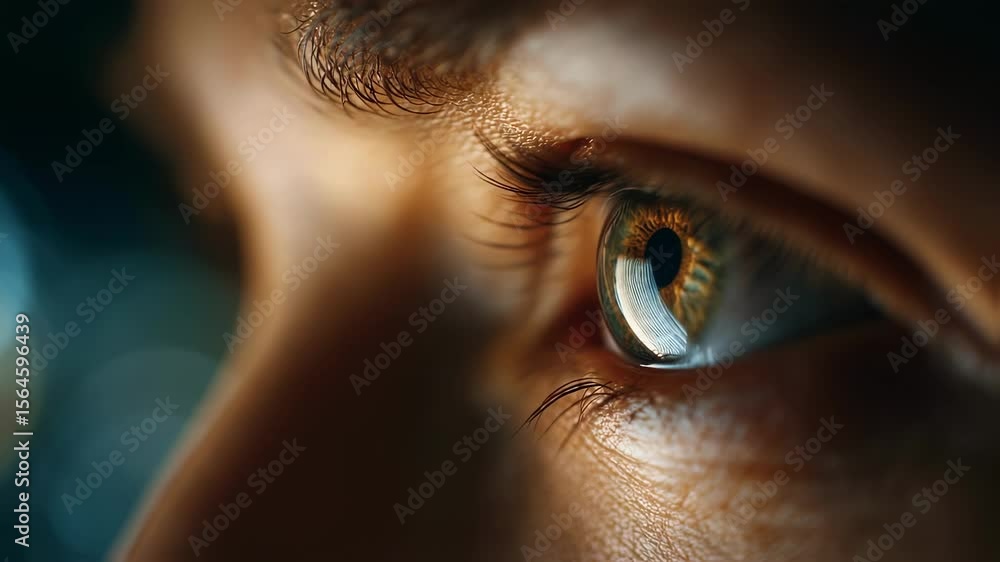 Poster macro shot of a users eye as they study a website or app layout, highlighting the role of cognitive 