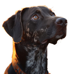 German Short Haired Pointer Dog Isolated on Transparent Background. PNG. Generated AI. 