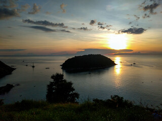 Sunset at Windmill Viewpoint in Phuket, Thailand – Scenic Coastal Landscape