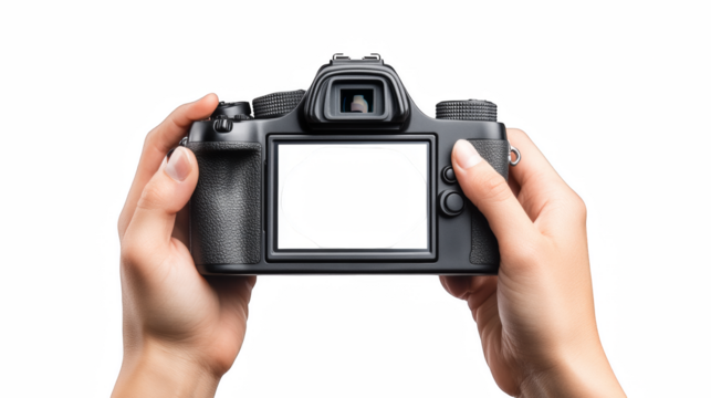 hand holding a digital camera