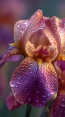 Morning Kiss: A Dew-adorned Petal in Nature's Embrace Capturing the Essence of Simplicity and Elegance
