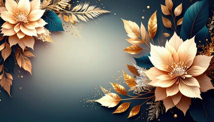 Elegant floral arrangement artistic design digital artwork serene background close-up viewpoint nature inspired beauty