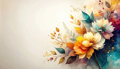 Vibrant floral arrangement modern art studio digital artwork bright and colorful close-up view nature inspired design