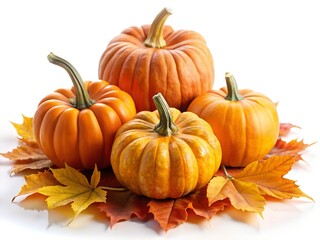 pumpkins and autumn leaves