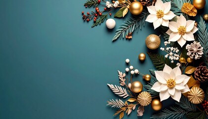 Elegant holiday floral arrangement festive setting decorative design home environment close-up view seasonal concept for stunning decor