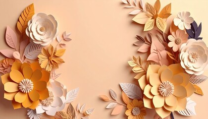 Vibrant floral arrangement creative studio paper art bright and colorful top-down view nature inspired design for home decoration