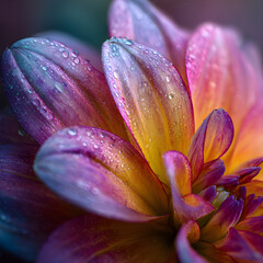 Morning Kiss: A Dew-adorned Petal in Nature's Embrace Capturing the Essence of Simplicity and Elegance