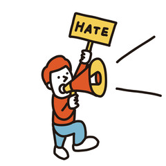 ヘイトスピーチする人のイラスト