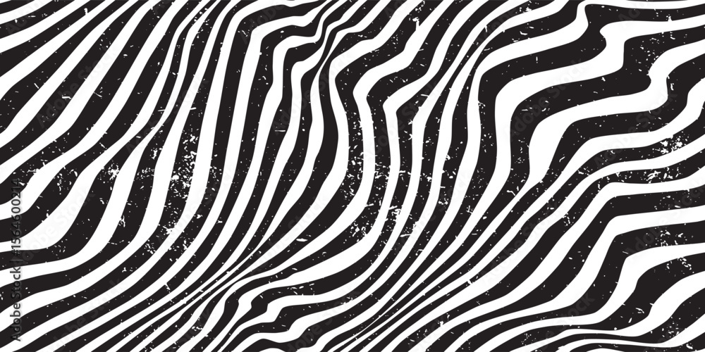 Poster abstract grungy zebra-inspired seamless bg with a noise texture and contrasting black and white stri