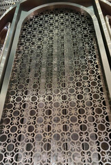 Metal Screen with Geometric Cutout Pattern