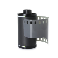 Roll of photographic film isolated on white