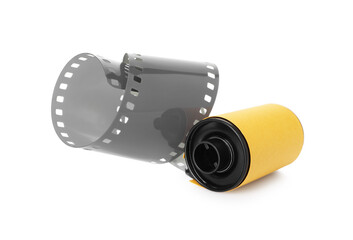 Roll of photographic film isolated on white
