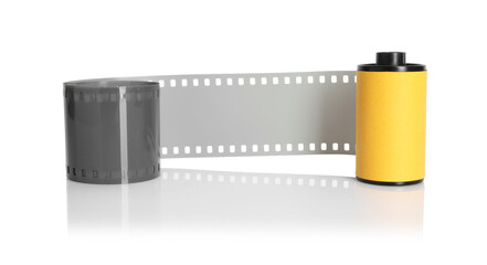 Roll of photographic film isolated on white