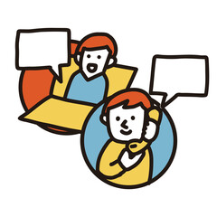 Webか電話でお問い合わせください　イラストアイコン