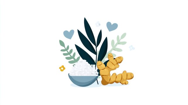 Healthy rice and ginger