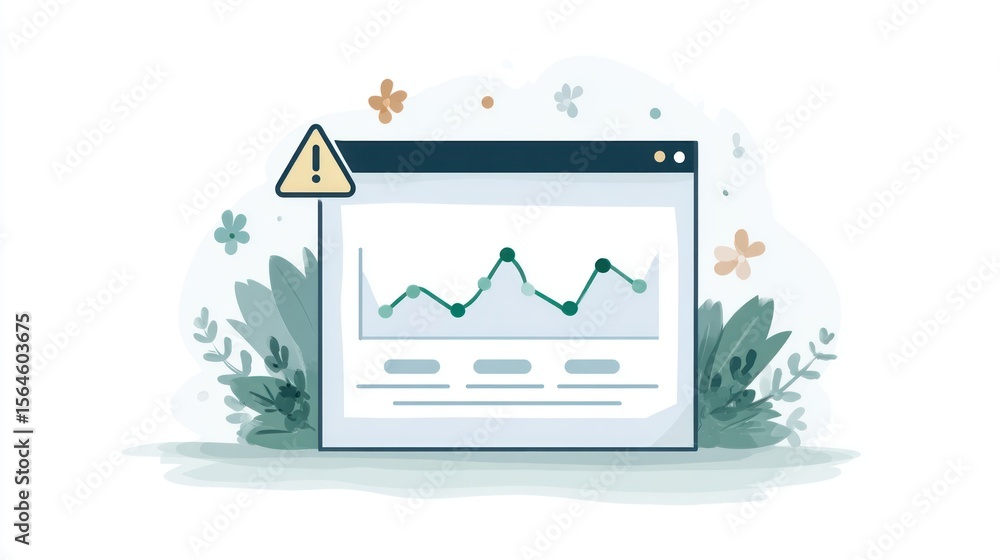 Poster webpage with graph, warning