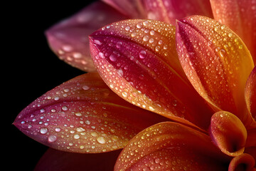 Morning Kiss: A Dew-adorned Petal in Nature's Embrace Capturing the Essence of Simplicity and Elegance