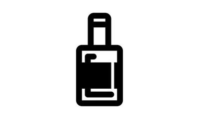 Beer bottle and glass icon isolated alcohol drink vector image