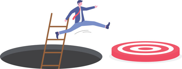 Effort and brave to solve business problem, get out of crisis or escape from trouble situation
