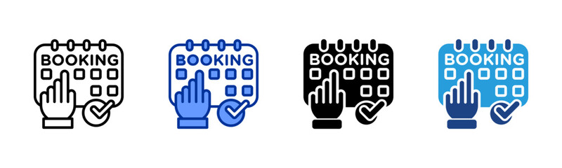 Booking icon sheet multiple style collection