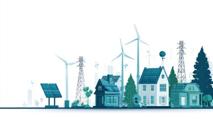 Eco-friendly neighborhood with renewable energy