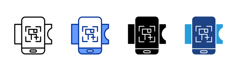 Scan Ticket icon sheet multiple style collection