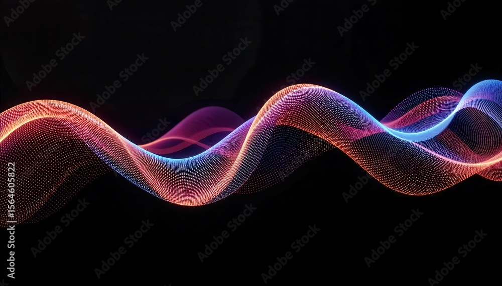 Aufkleber Vibrant abstract digital waves for computer monitor backgrounds