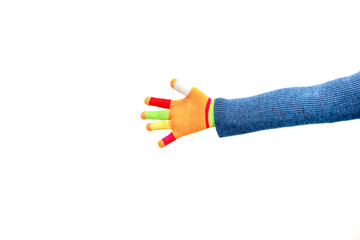 Colorful Hand with Isolated Background Displaying Vibrant Colors and Creative Art