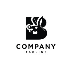 Letter B Crazy Donkey Logo Icon