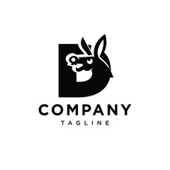 Letter D Crazy Donkey Logo Icon