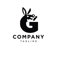 Letter G Crazy Donkey Logo Icon