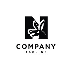 Letter N Crazy Donkey Logo Icon