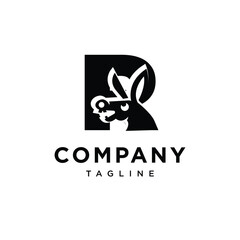 Fototapeta premium Letter R Crazy Donkey Logo Icon