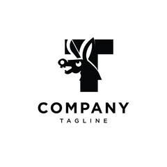 Letter T Crazy Donkey Logo Icon