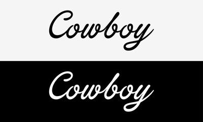 COWBOY Lettering Handwritten Script Minimalist Vintage Western Typography Vector Design