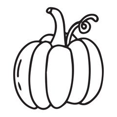 hand drawn cartoon pumkin line art vector. for hallowen party